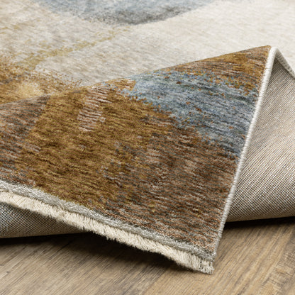 Hayden Abstract Beige/ Rust Cut Pile Rug