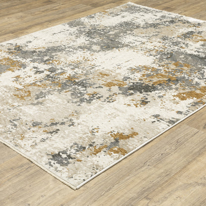 Hayden Abstract Beige/ Rust Cut Pile Rug