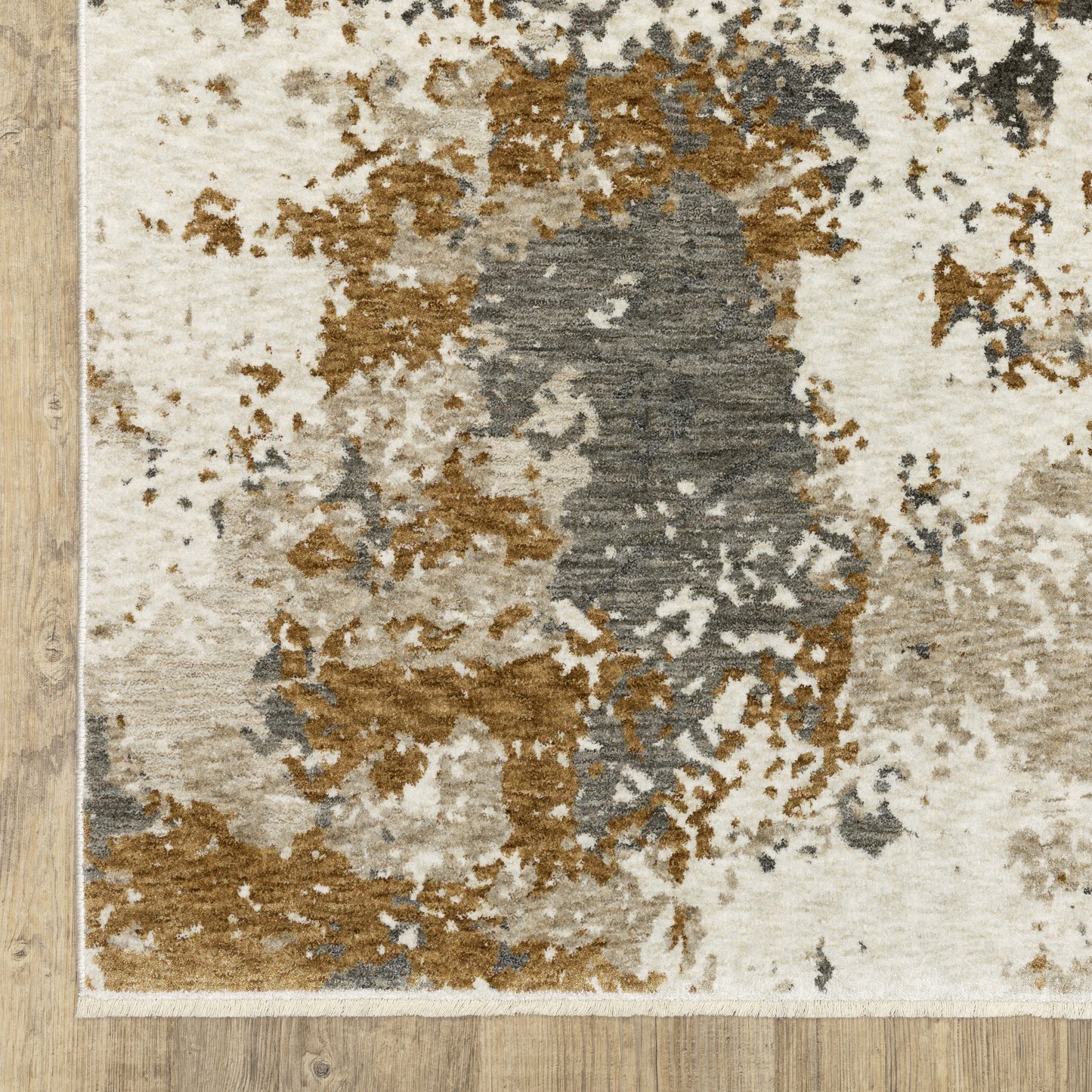 Hayden Abstract Beige/ Rust Cut Pile Rug