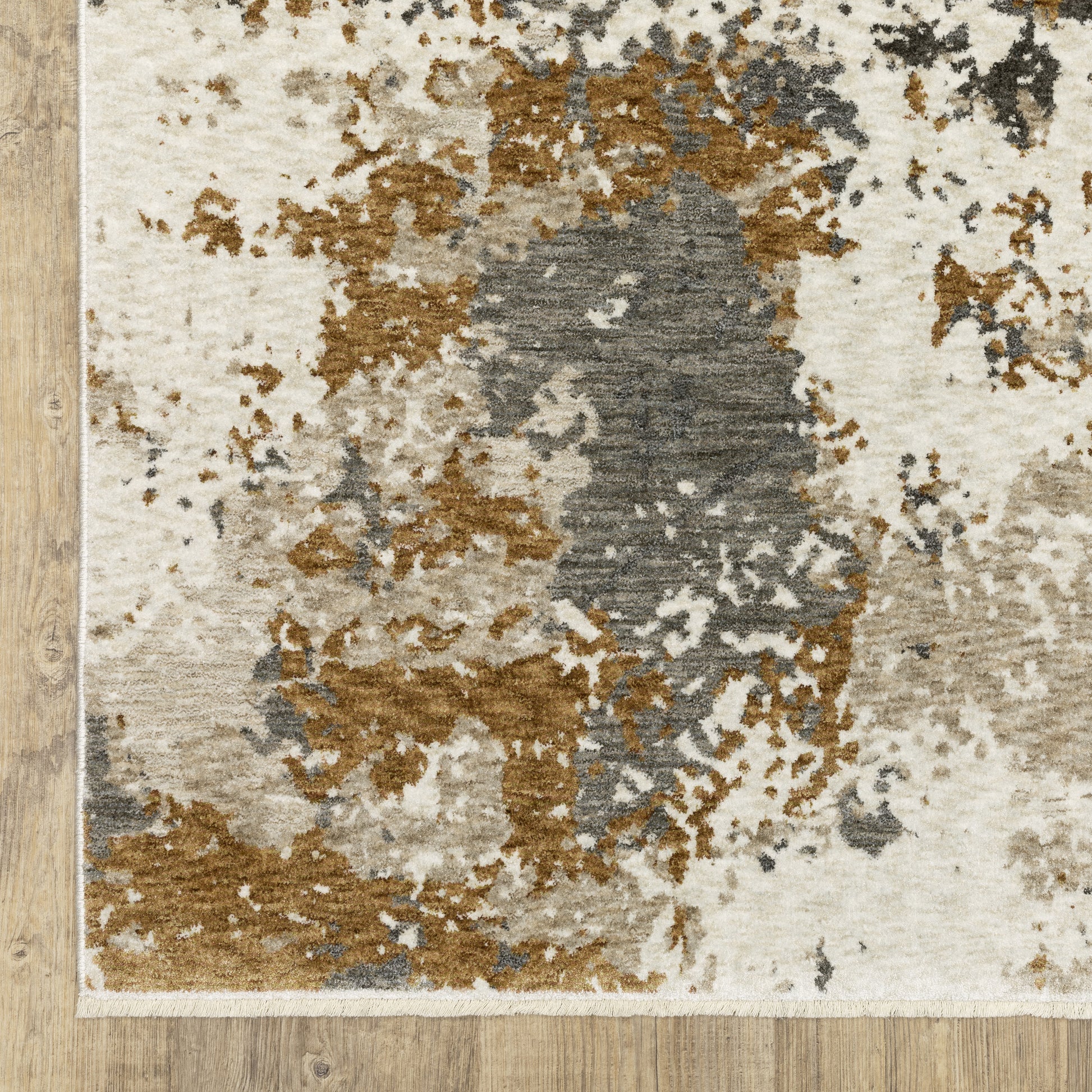 Hayden Abstract Beige/ Rust Cut Pile Rug