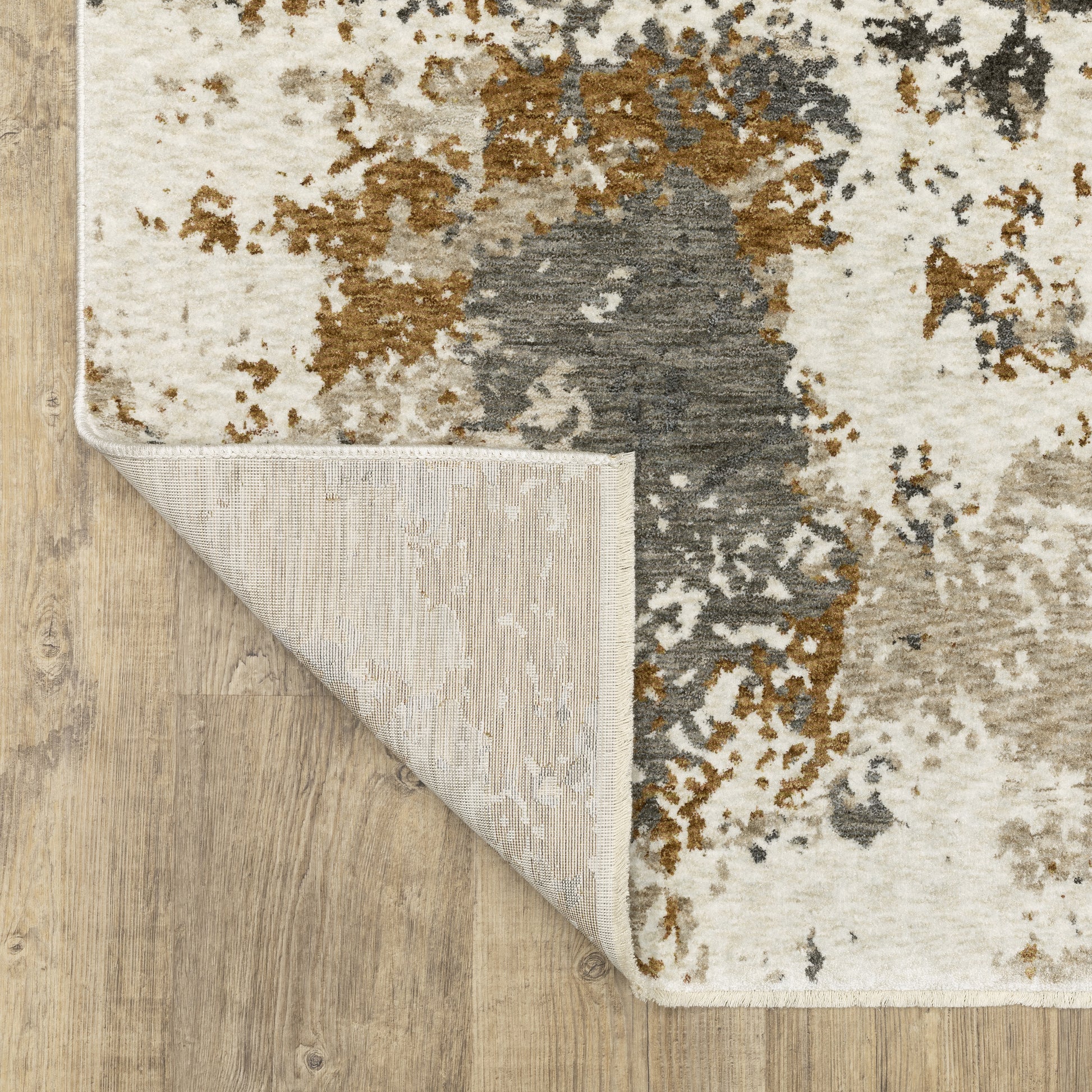 Hayden Abstract Beige/ Rust Cut Pile Rug
