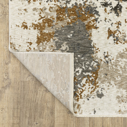 Hayden Abstract Beige/ Rust Cut Pile Rug