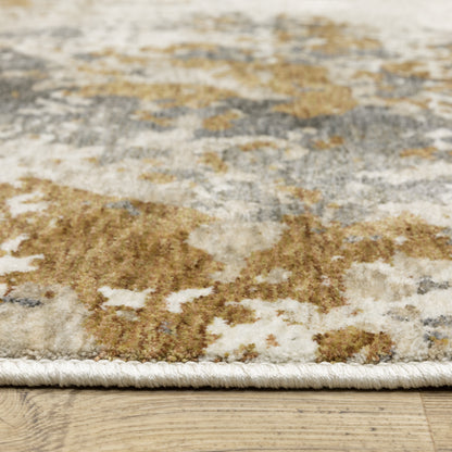 Hayden Abstract Beige/ Rust Cut Pile Rug