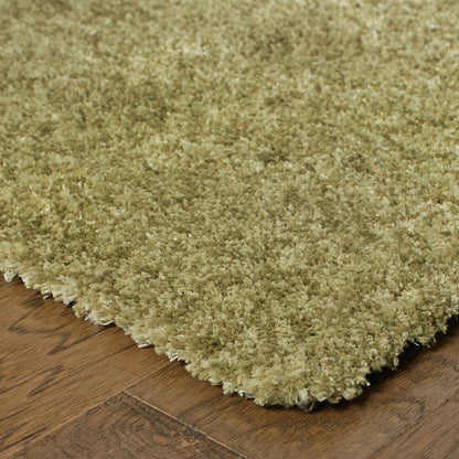 Heavenly Shag Green/ Green Solid Cut Pile Rug