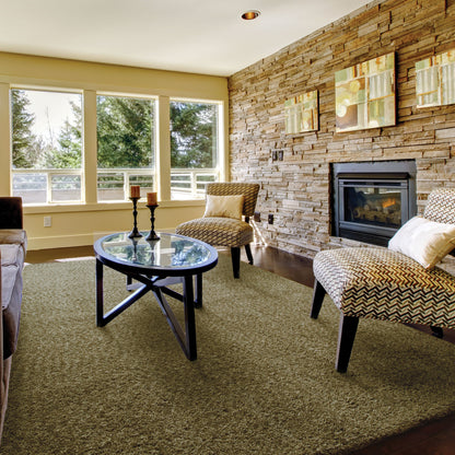 Heavenly Shag Green/ Green Solid Cut Pile Rug