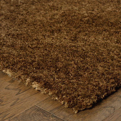 Heavenly Shag Brown/ Brown Solid Cut Pile Rug