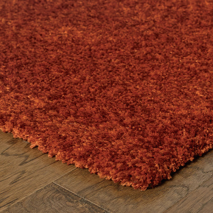 Heavenly Shag Red/ Red Solid Cut Pile Rug