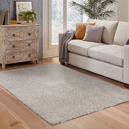 Heavenly Shag Grey/ Grey Solid Cut Pile Rug