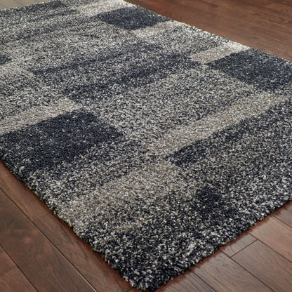 Henderson Shag Grey/ Charcoal Geometric Cut Pile Rug
