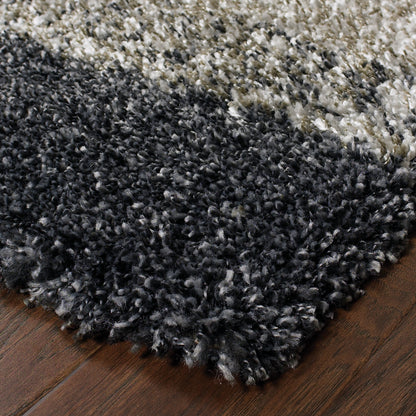 Henderson Shag Grey/ Charcoal Geometric Cut Pile Rug