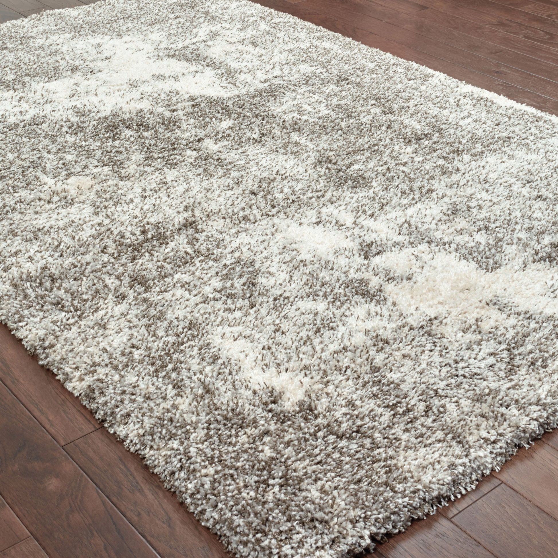 Henderson Shag Grey/ Ivory Abstract Cut Pile Rug