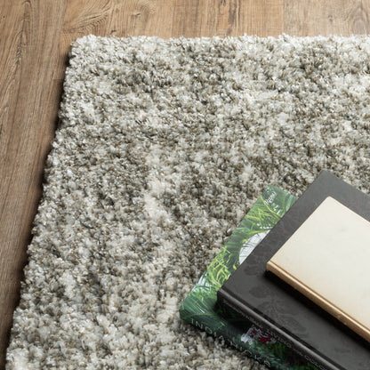 Henderson Shag Grey/ Ivory Abstract Cut Pile Rug