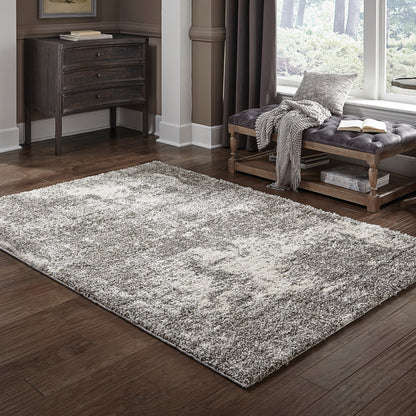 Henderson Shag Grey/ Ivory Abstract Cut Pile Rug