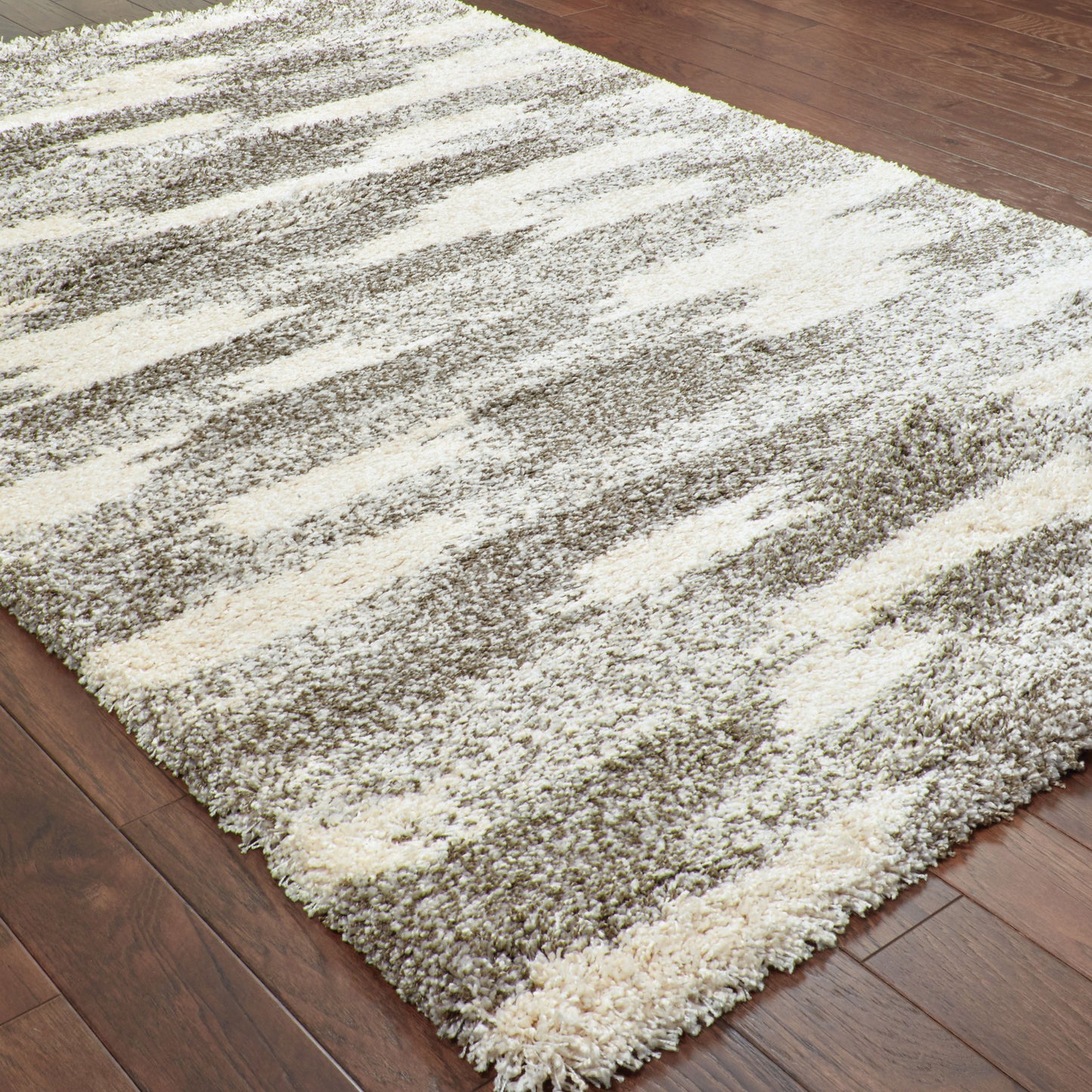 Henderson Shag Grey/ Ivory Geometric Cut Pile Rug