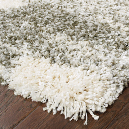 Henderson Shag Grey/ Ivory Geometric Cut Pile Rug