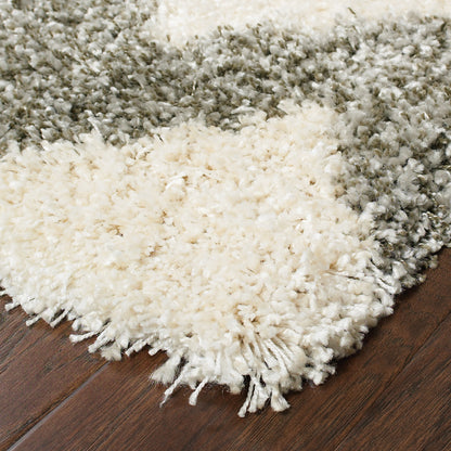 Henderson Stripe Grey/ Ivory Geometric Cut Pile Rug