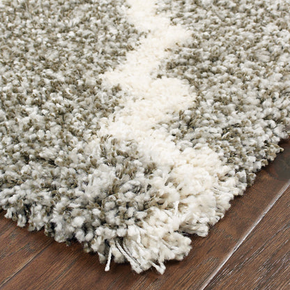 Henderson Lattice Grey/ Ivory Shag Cut Pile Rug