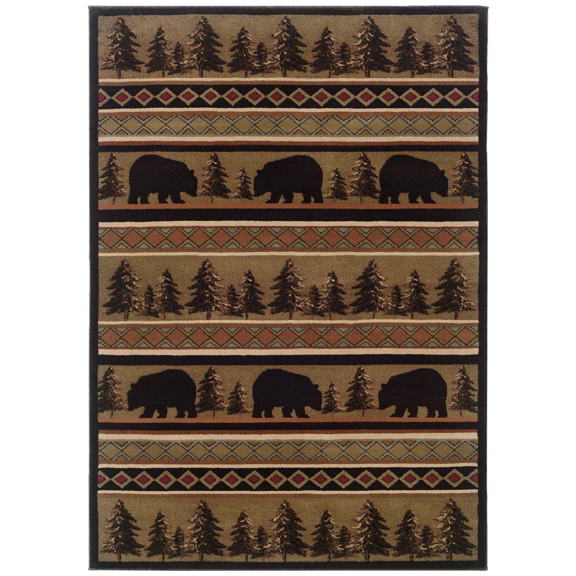 Hudson 1066A Black Southwest/Lodge Rug