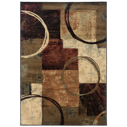 Hudson 2544B Brown Abstract Rug
