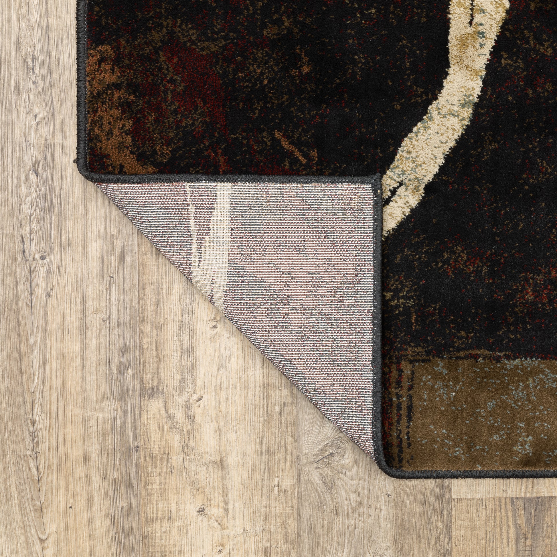Hudson Abstract Brown/ Black Cut Pile Rug