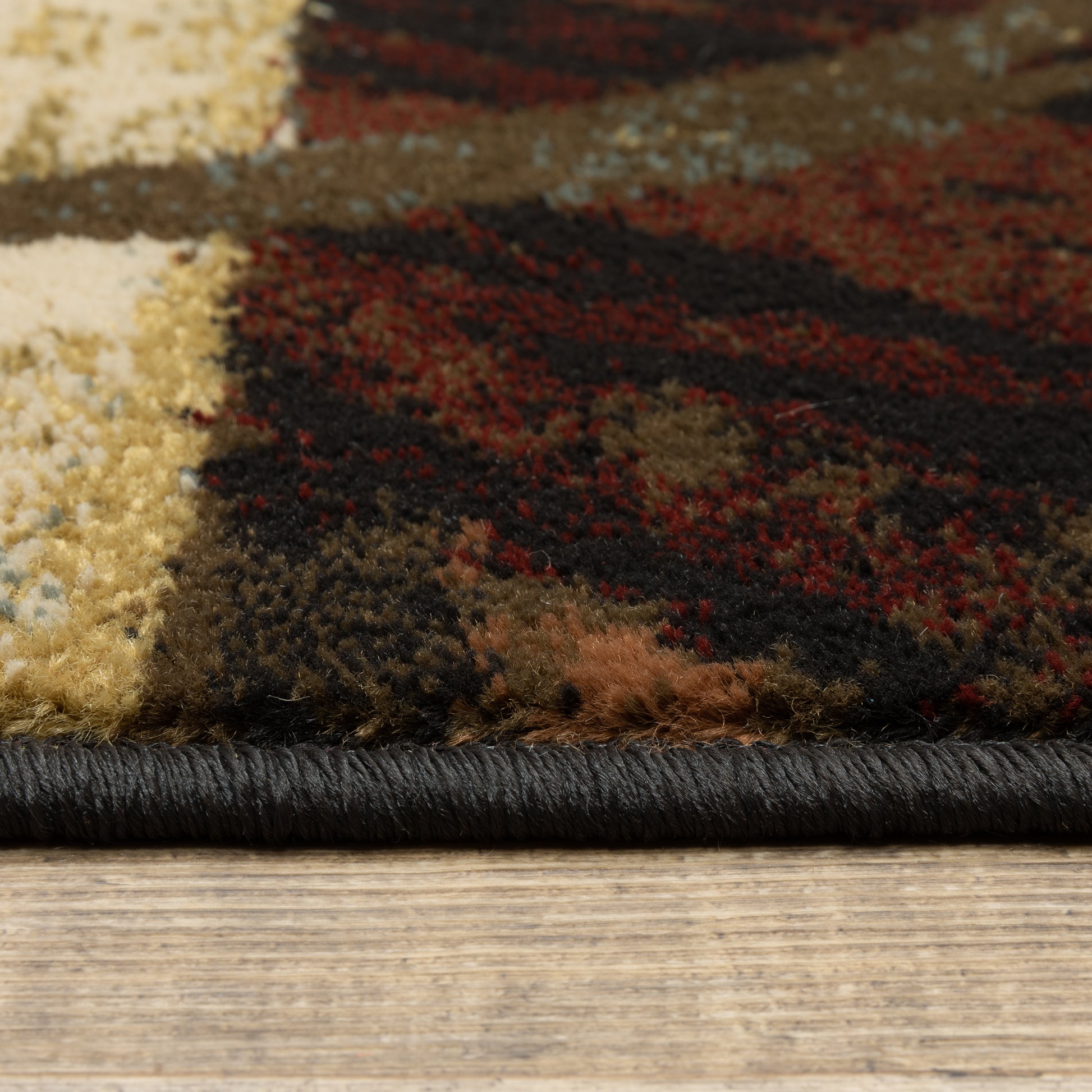 Hudson Abstract Brown/ Black Cut Pile Rug