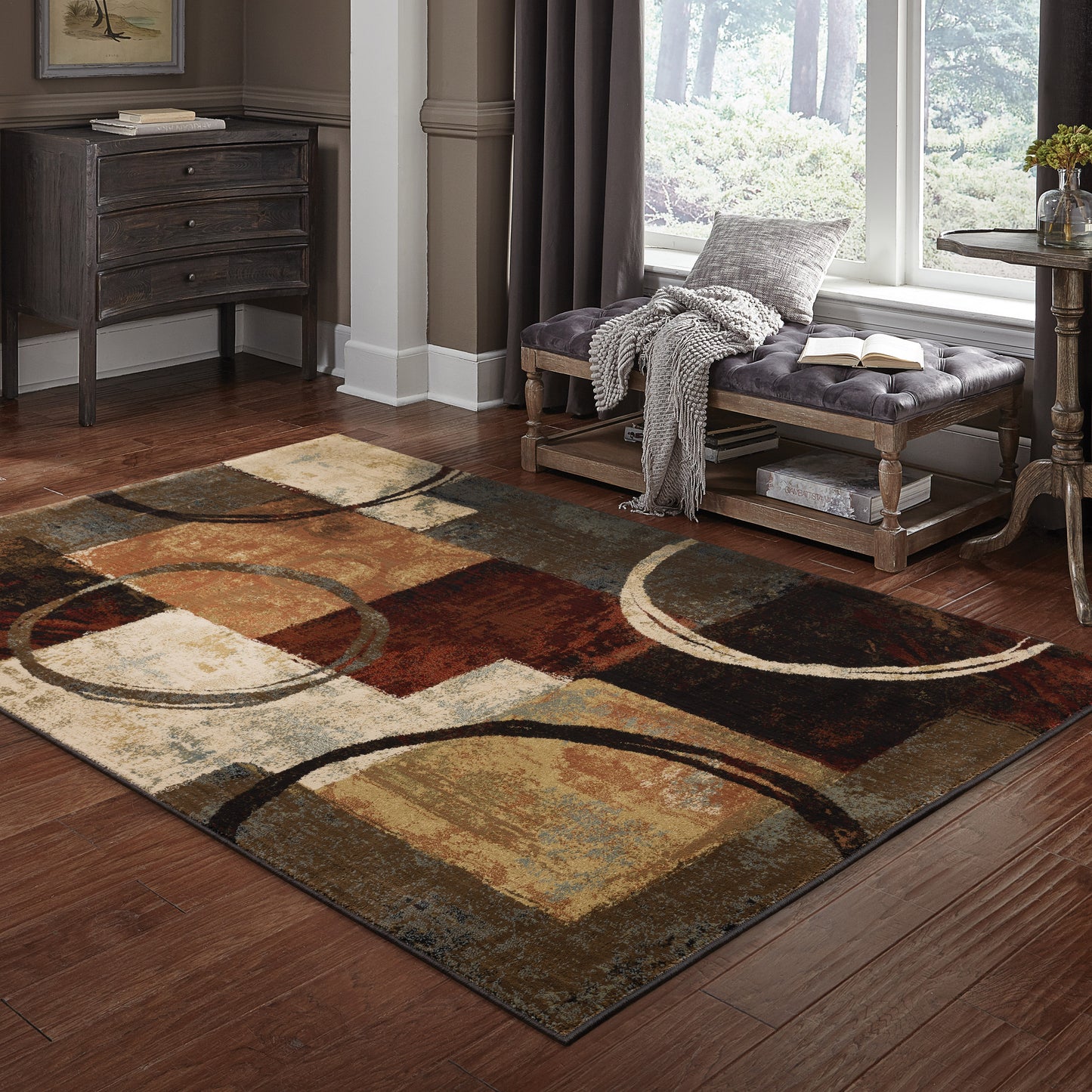 Hudson 2544B Brown Abstract Rug