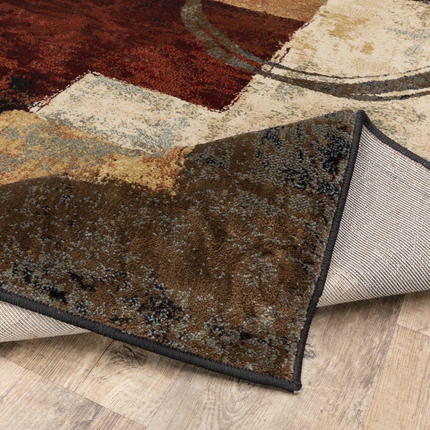 Hudson Abstract Brown/ Black Cut Pile Rug