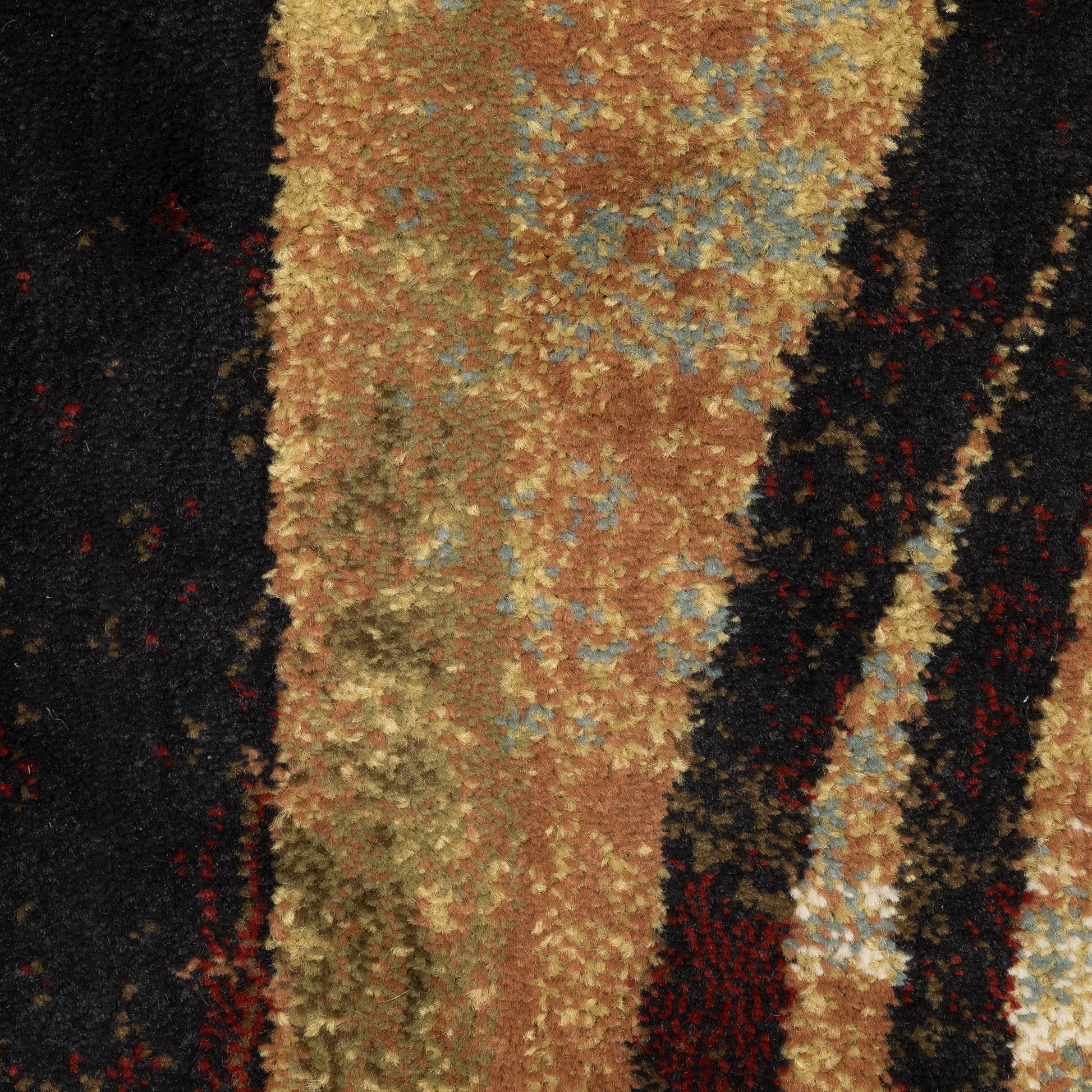 Hudson Abstract Brown/ Black Cut Pile Rug