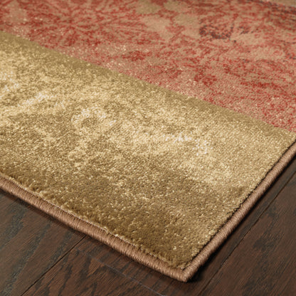 Hudson Geometric Beige/ Green Abstract Cut Pile Rug