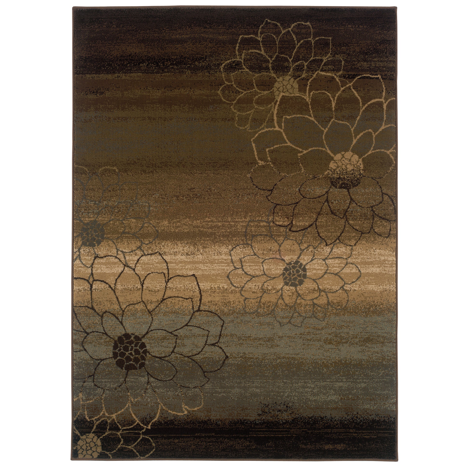 Hudson 074A1 Brown Floral Rug