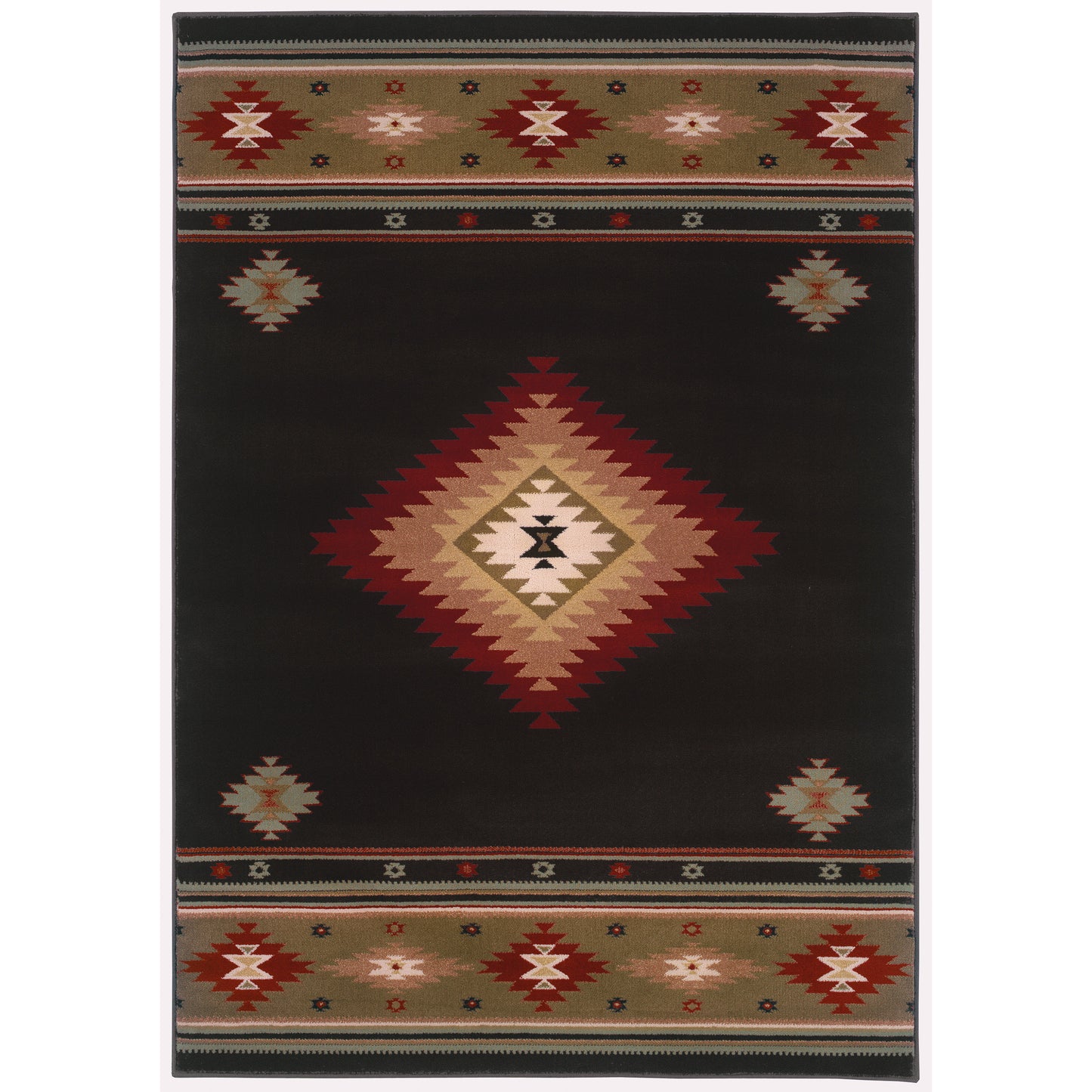 Hudson 087G1 Black Southwest/Lodge Rug