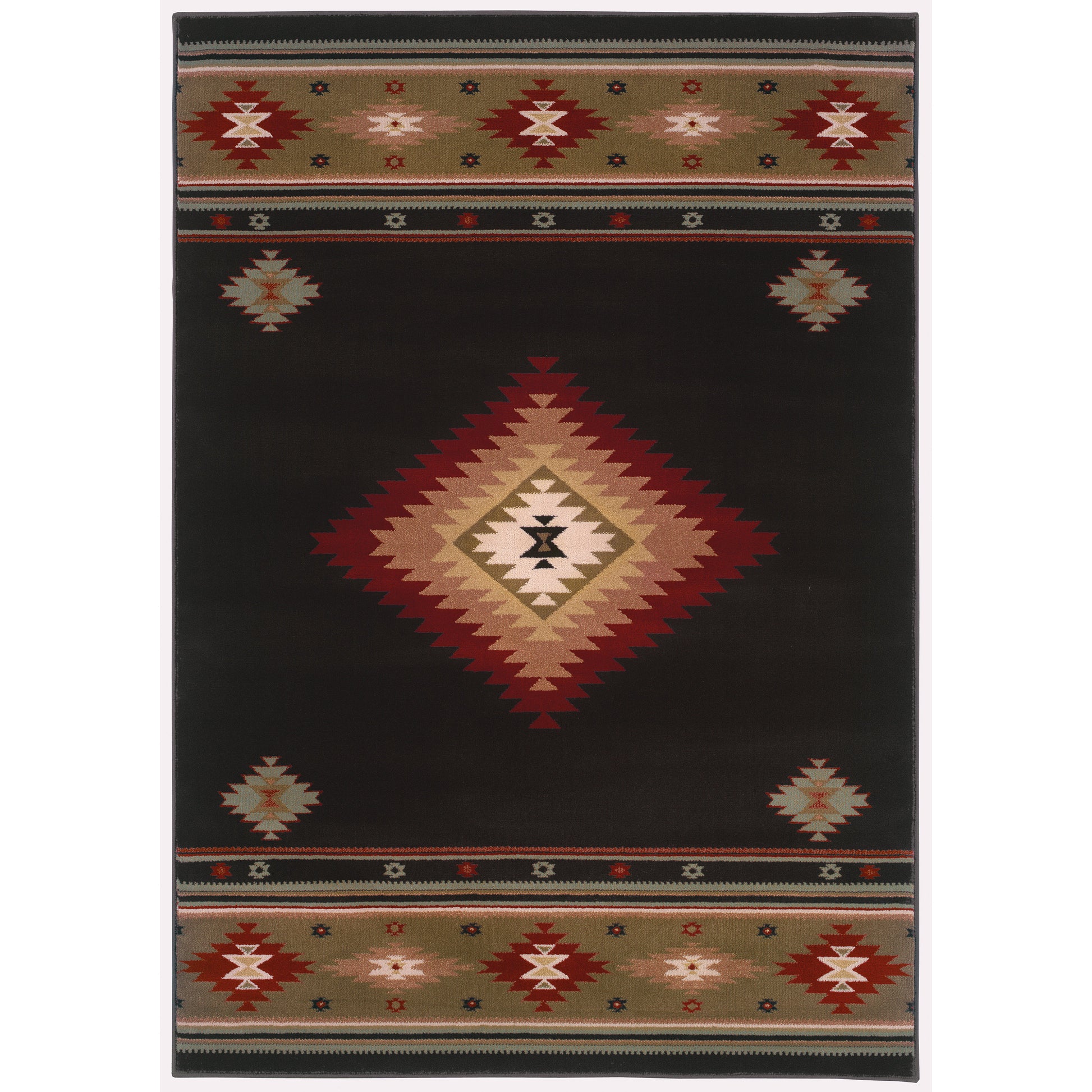 Hudson 087G1 Black Southwest/Lodge Rug