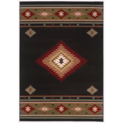 Hudson 087G1 Black Southwest/Lodge Rug