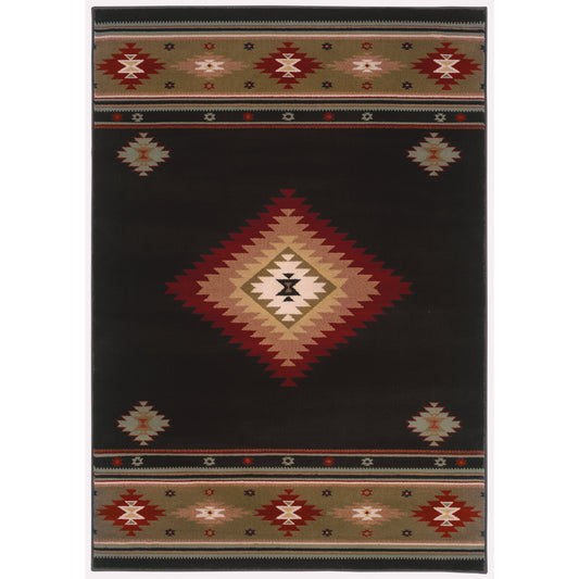 Hudson 087G1 Black Southwest/Lodge Rug