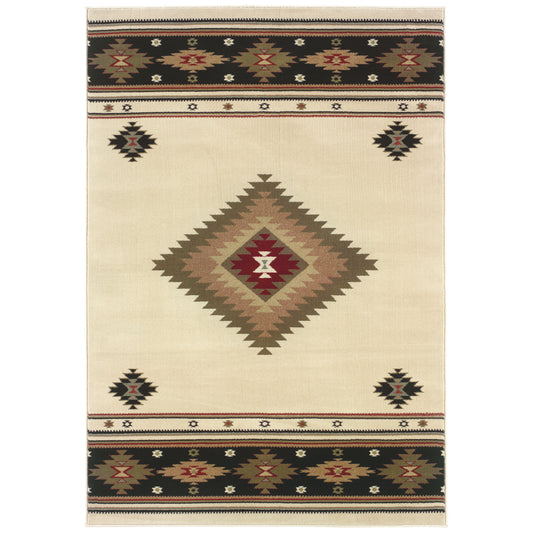 Hudson 087I1 Beige Southwest/Lodge Rug