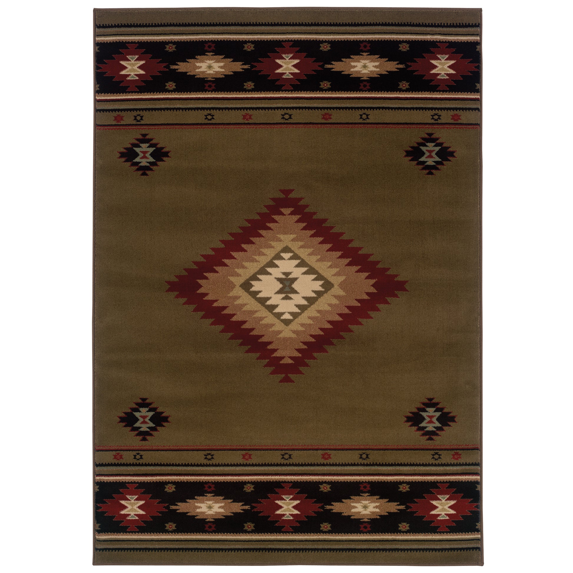 Hudson 087J1 Green Southwest/Lodge Rug