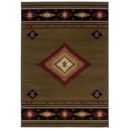 Hudson 087J1 Green Southwest/Lodge Rug