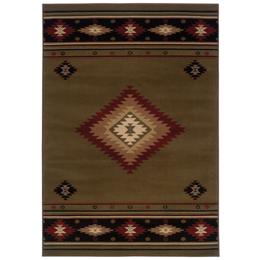 Hudson 087J1 Green Southwest/Lodge Rug