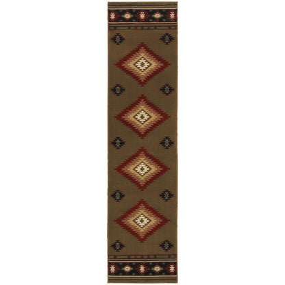 Hudson 087J1 Green Southwest/Lodge Rug