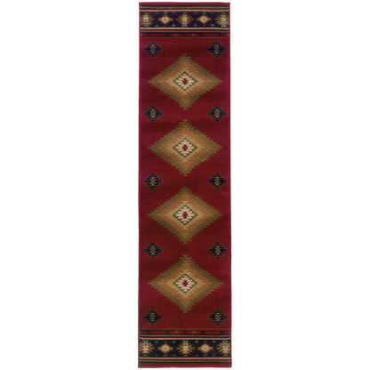 Hudson 087K1 Red Southwest/Lodge Rug
