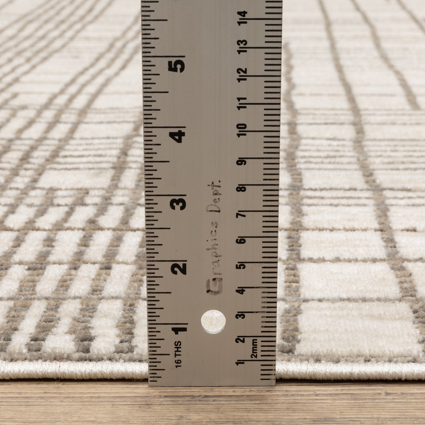 Hunter Geometric Brown/ Beige Stripe Cut Pile Rug