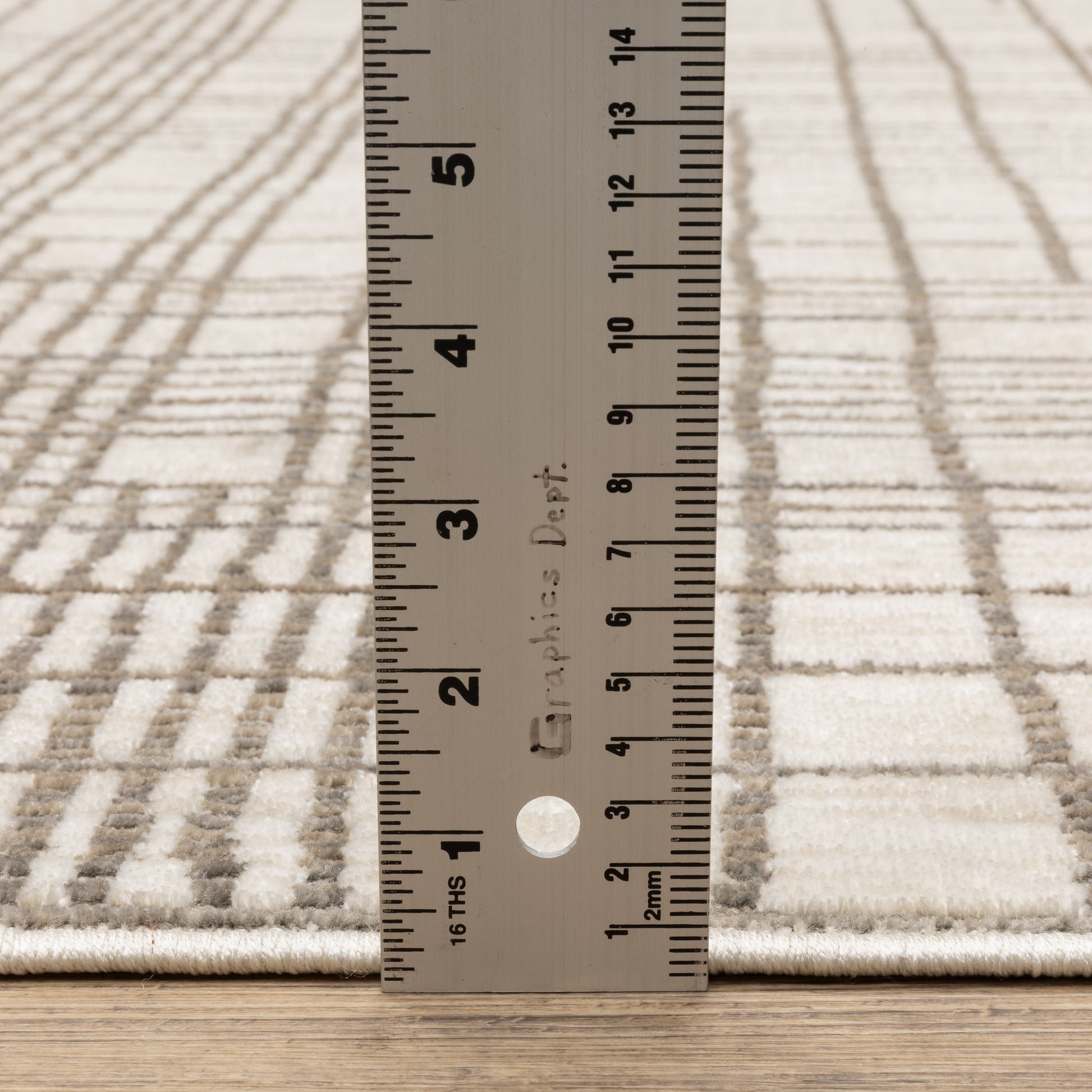 Hunter Geometric Brown/ Beige Stripe Cut Pile Rug