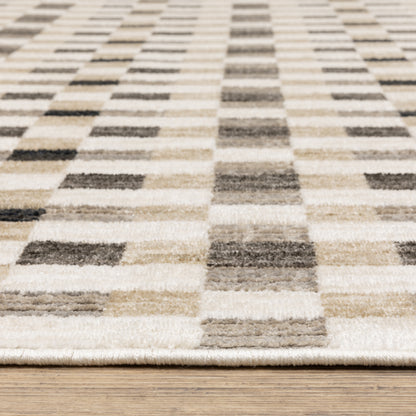 Hunter Geometric Black/ Gold Cut Pile Rug