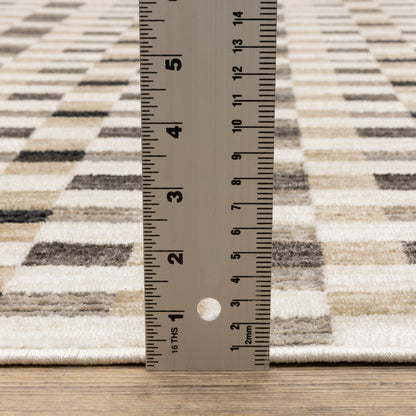 Hunter Geometric Black/ Gold Cut Pile Rug