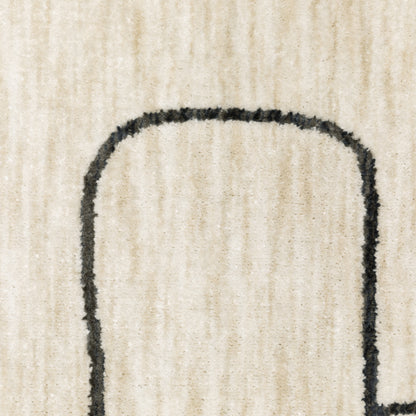 Hunter Abstract Beige/ Black Cut Pile Rug