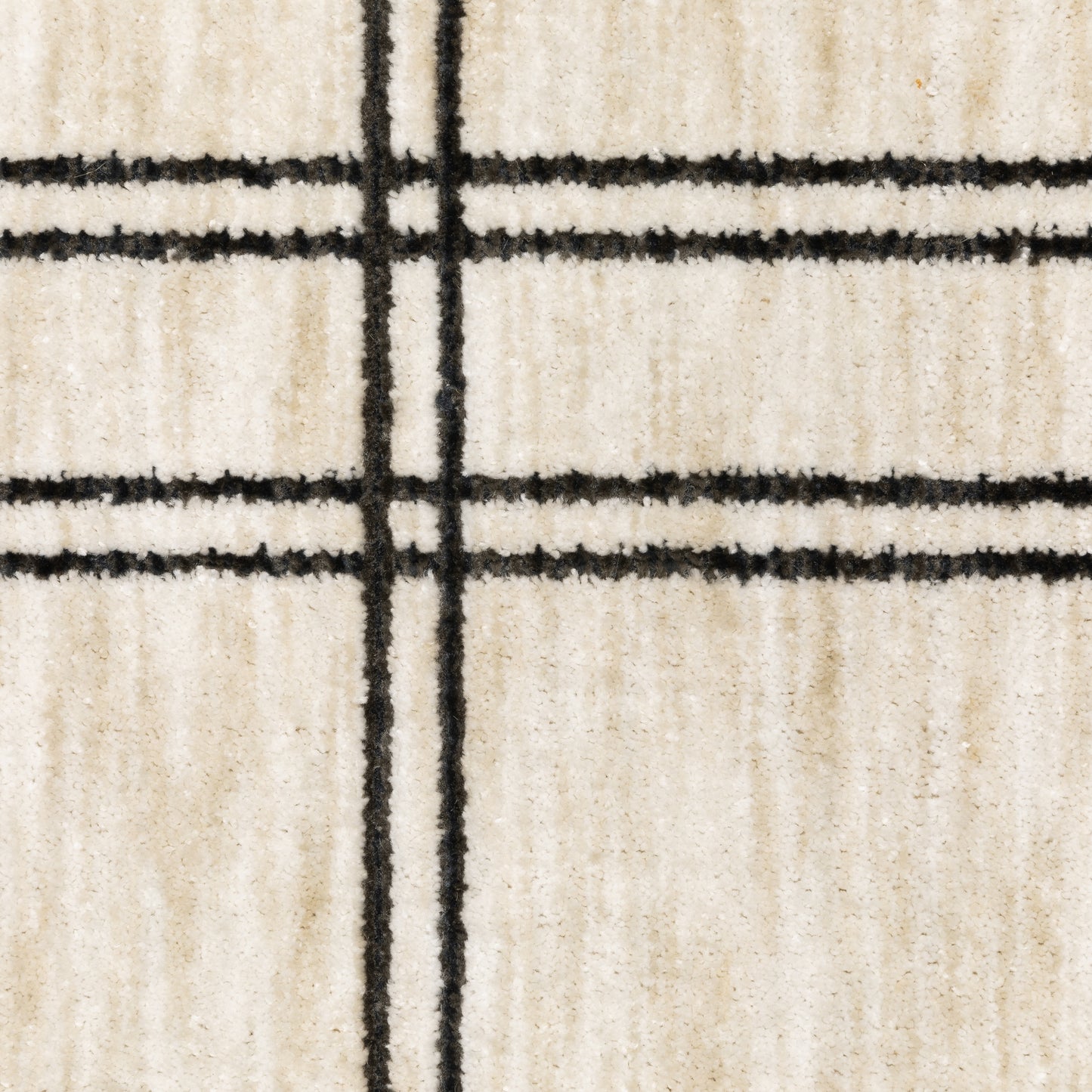 Hunter Geometric Beige/ Black Cut Pile Rug