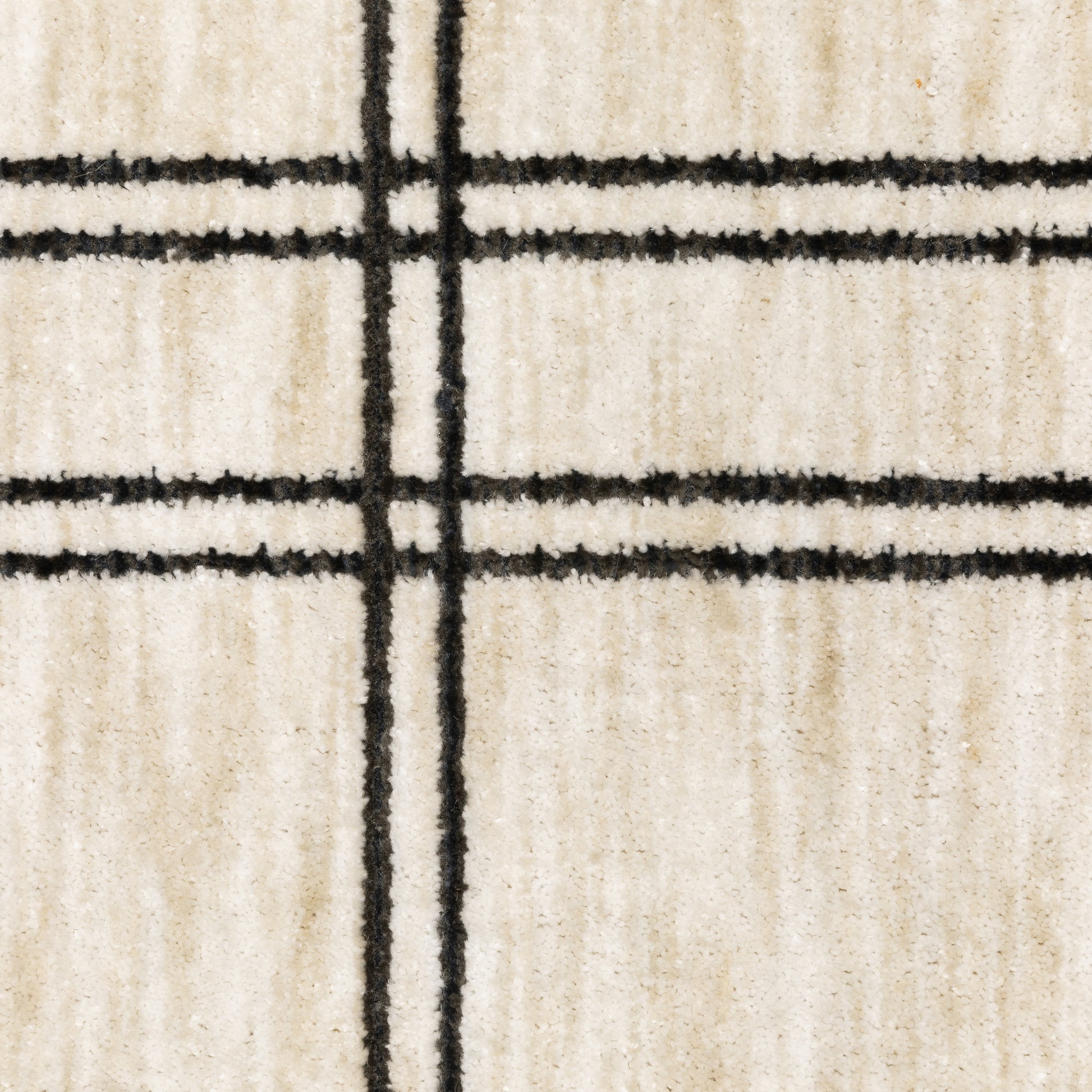 Hunter Geometric Beige/ Black Cut Pile Rug
