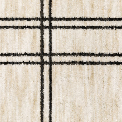 Hunter Geometric Beige/ Black Cut Pile Rug