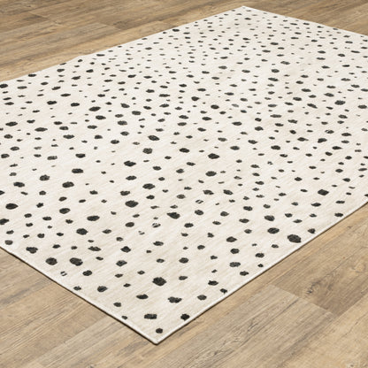 Hunter Circles Beige/ Black Cut Pile Rug