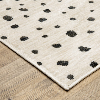 Hunter Circles Beige/ Black Cut Pile Rug